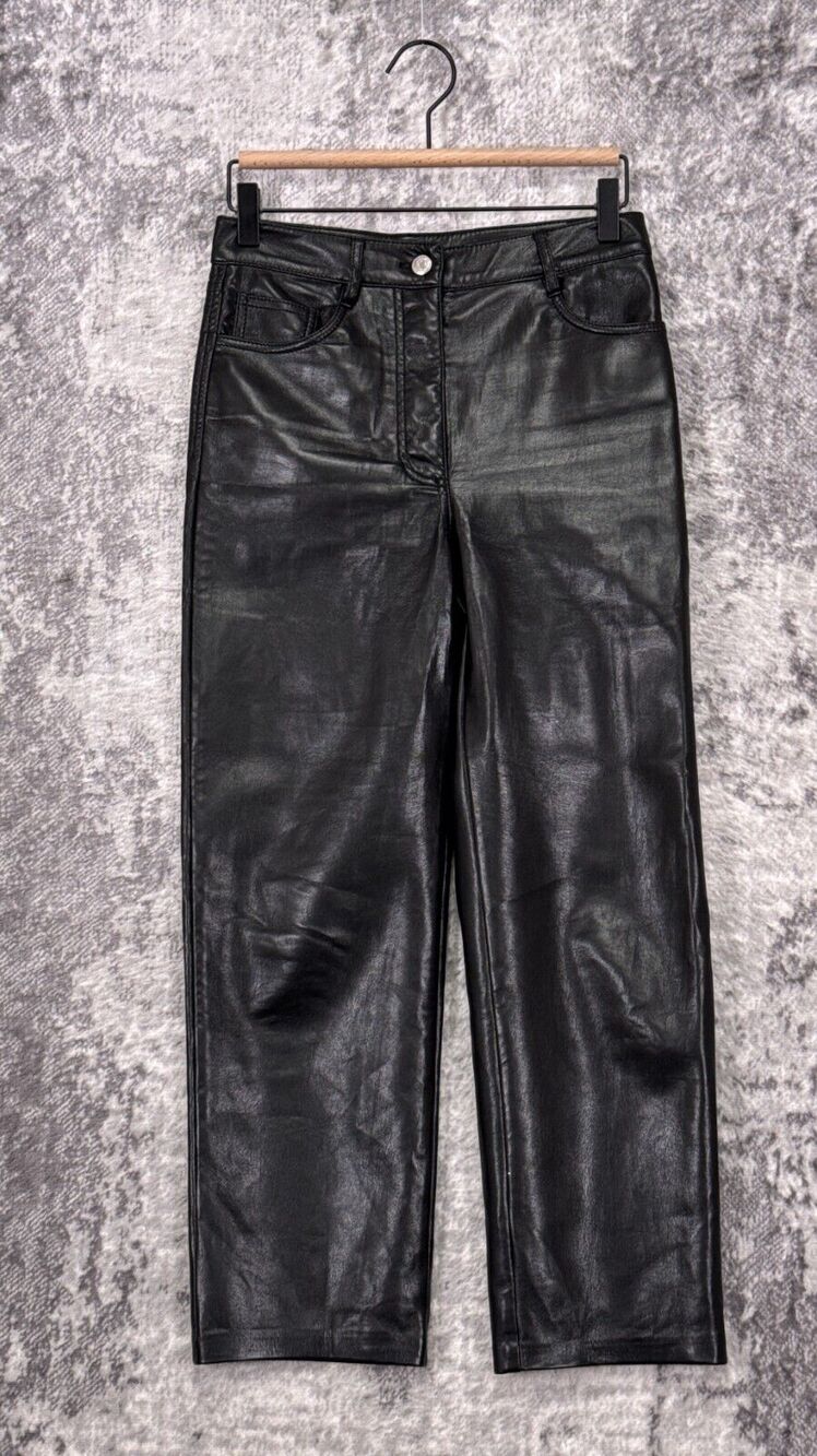 Aritzia Pants 4 Womens Wilfred Melina Faux Leather Straight Cropped Leg